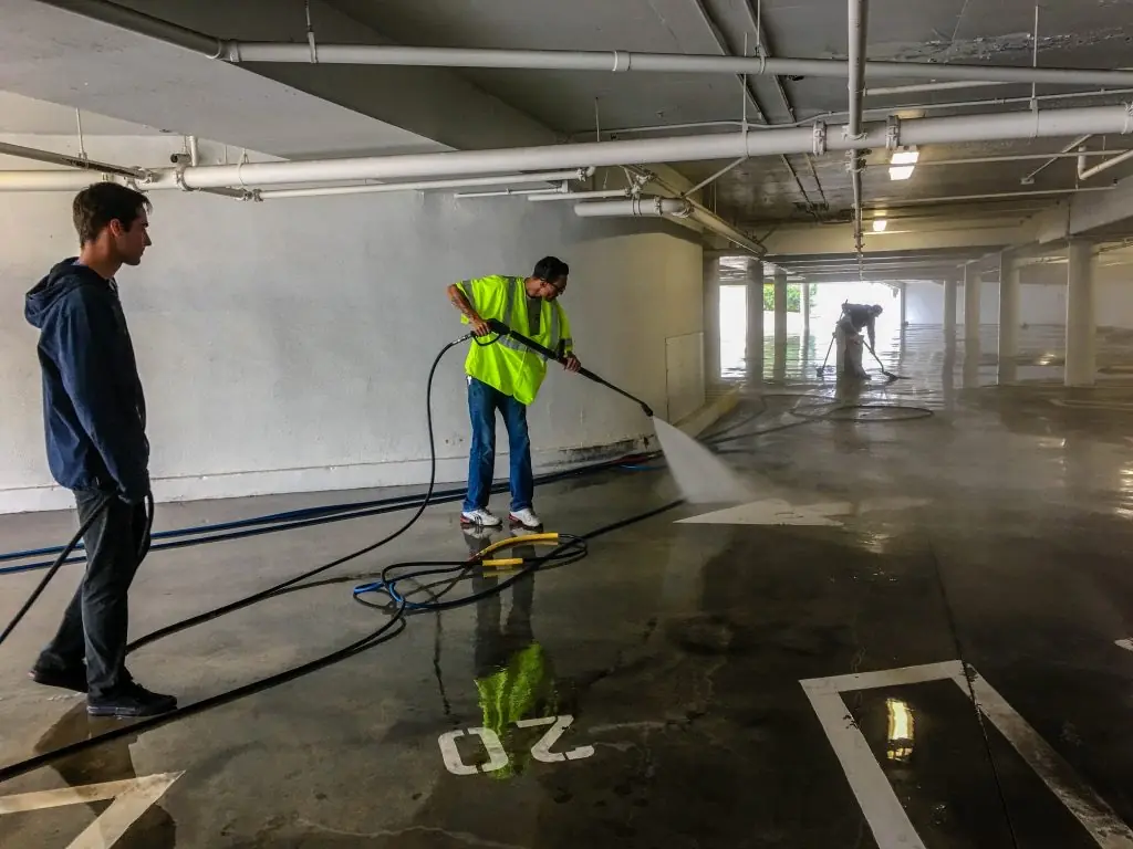 Spotless clean concrete driveway after professional pressure washing in Ventura CA